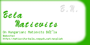 bela matievits business card